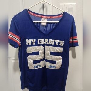 Victoria's Secret Pink Blue NY Giants Jersey Tee